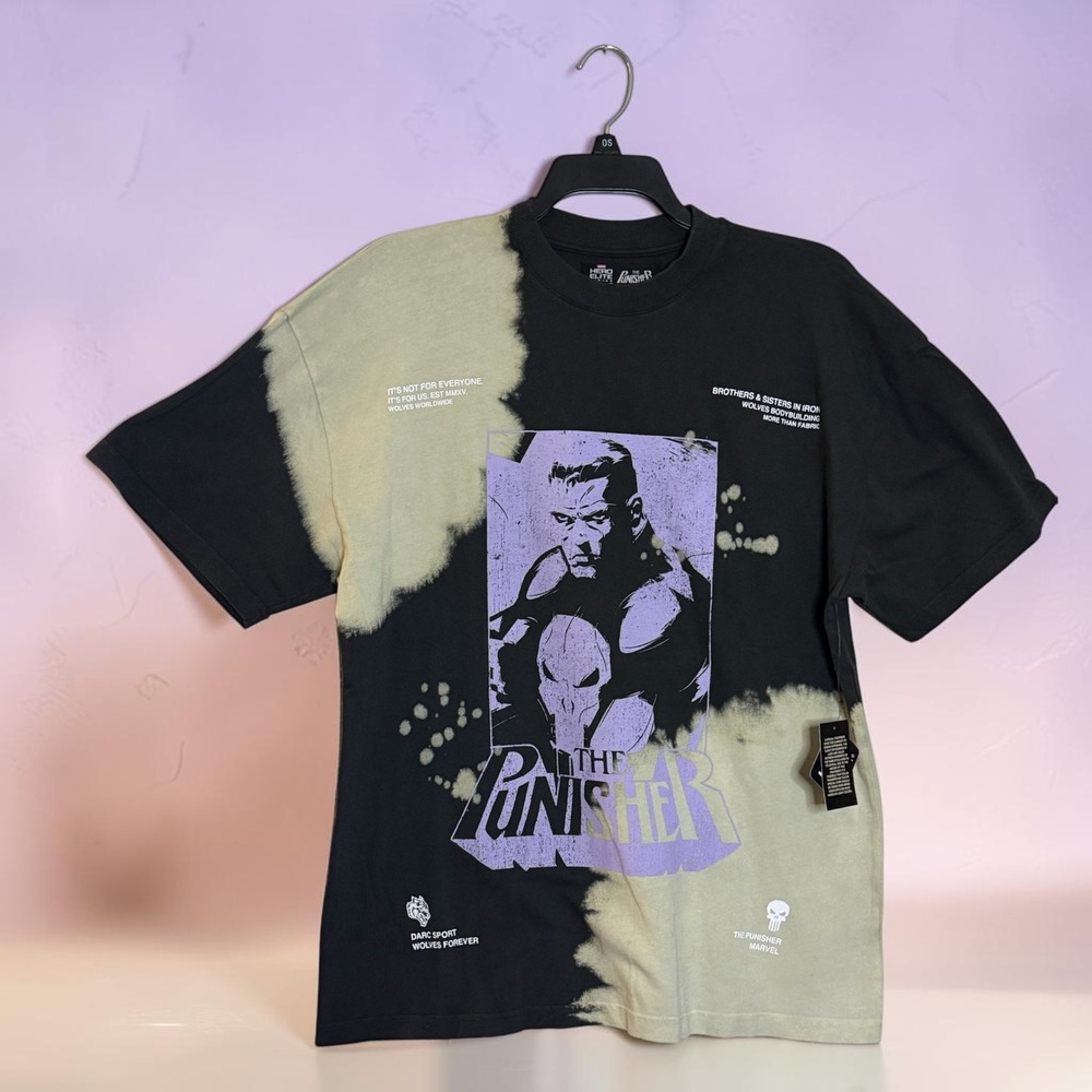 Darc Sport Marvel Punisher Hero Elite Series Acid Wash Tee Shirt M 974/1000 NWT